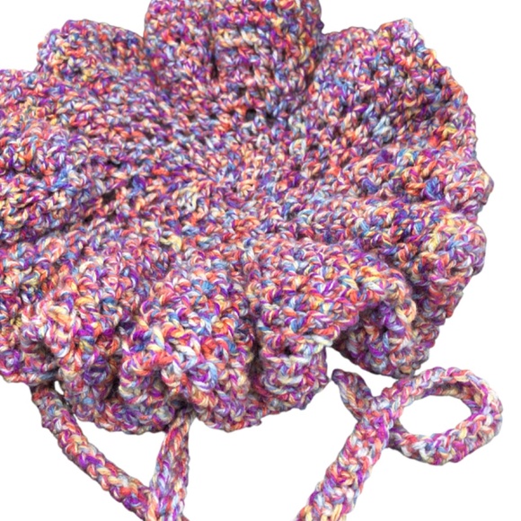 Crochet Hodgy Bonnet Style Beanie – Colorful Adjustable Hair Bonnet with Tie M/L main image 4